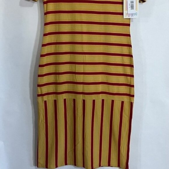NWT LuLaRoe Julia Red/Yellow Strip Size S *Calling All Harry Potter Fans* - Picture 5 of 5